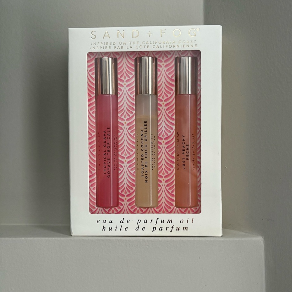 Sand + Fog Eau de Parfum Oil Trio - Tropical Guava, Toasted Coconut, Just Peachy